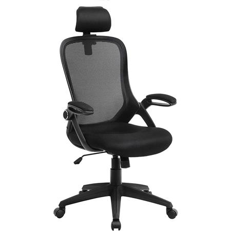 Sedia Ergonomica LIBE, Braccioli Abbattibili, in Rete Traspirante, Nero
