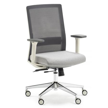 Sedia Operativa ALBI, Ergonomica, Supporto Lombare Regolabile, Rete e Tessuto, Grigio