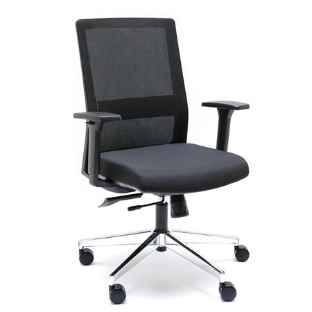 Sedia Operativa ALBI, Ergonomica, Supporto Lombare Regolabile, Rete e Tessuto, Nero