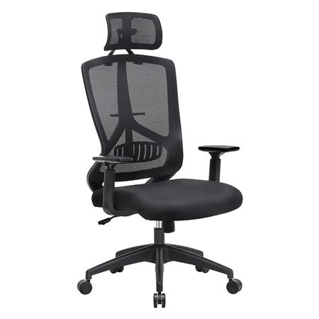 Sedia Ergonomica NEMO, Sostegno Lombare Regolabile, In Rete Traspirante, Nero