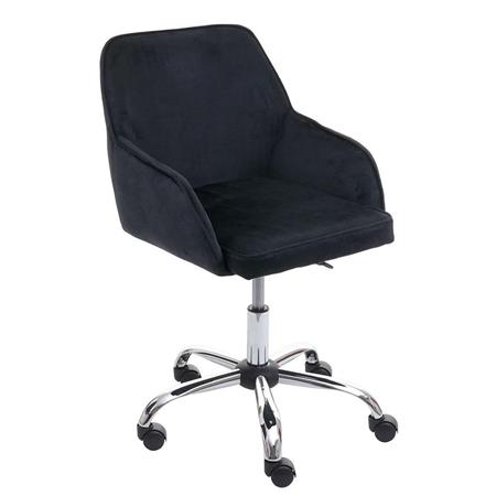 Sedia da ufficio LINDA, Design Retrò, in Tessuto colore Nero